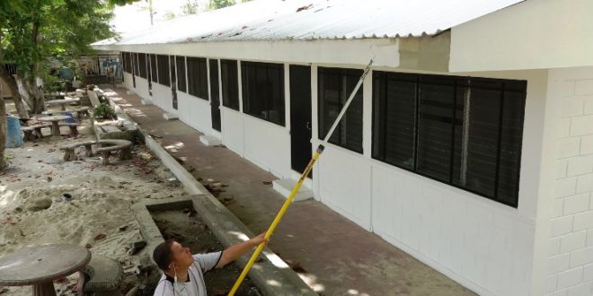 Alcaldía Sampedrana termina trabajos de remodelación en Escuela Antonio Vallejo