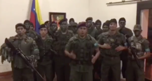 Grupo militar se declara en rebeldía en Venezuela