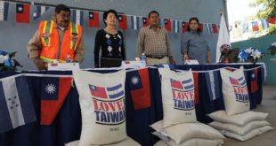 China Taiwán dona 400 toneladas de arroz a Honduras