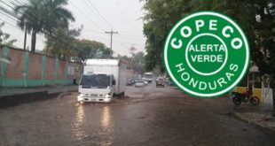 Alerta Verde por lluvias para 10 departamentos de Honduras