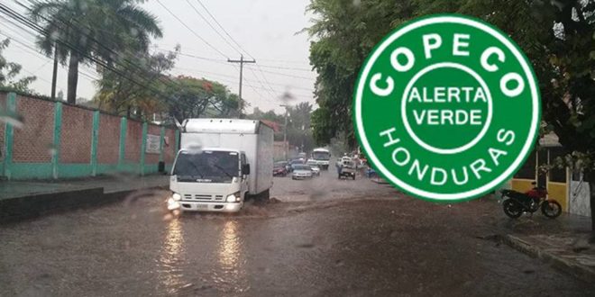 Alerta Verde por lluvias para 10 departamentos de Honduras
