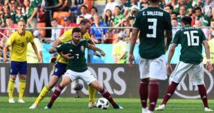 México pierde por goleada ante a Suecia