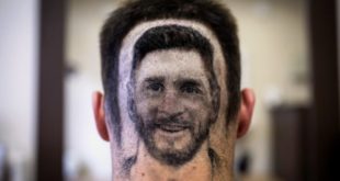 Un peluquero que diseña a Messi y a Ronaldo
