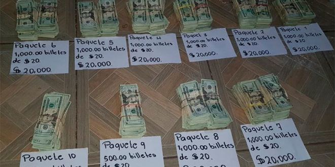 Capturan a dos hondureños con USD.$ 180 mil y armas