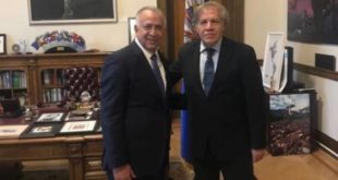 Presidente del Congreso hondureño con secretario general de la OEA