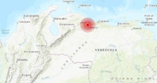 Temblor de magnitud 5.5 sacudió a Venezuela