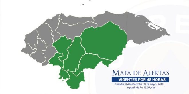 Alerta Verde para siete departamentos de Honduras