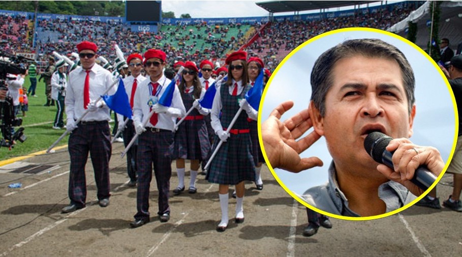 Sancionarán a maestros y alumnos que falten el respeto al presidente de Honduras en desfiles