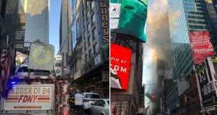 Alerta en Nueva York por incendio en un rascacielos del Times Square