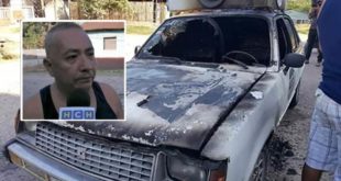 Queman vehículo a periodista víctima de extorsión en Santa Bárbara