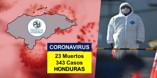 Honduras registra 343 casos de coronavirus y la cifra de muertos sube a 23