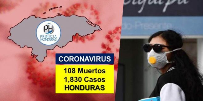 Honduras alcanza los 1.830 contagios de COVID-19 y los 108 fallecidos