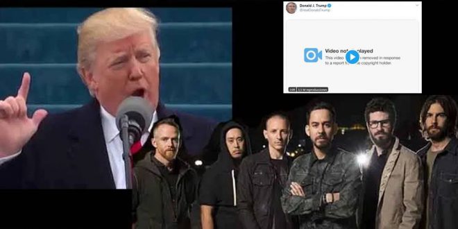 Donald Trump sube spot con canción de Linkin Park y lo obligan a borrarlo de Twitter