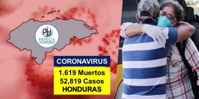 Honduras registra 1,619 muertos y 52,819 contagios de COVID-19