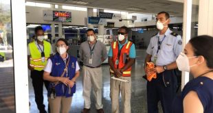 Este viernes se realizó la supervisión de las instalaciones del Aeropuerto Juan Manuel Gálvez de Roatán para verificar se cumplan los protocolos de bioseguridad