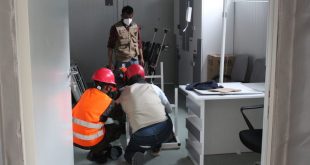 Comitiva de Salud inspecciona avance del hospital móvil de Tegucigalpa