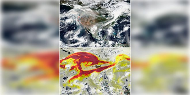 La NASA capta dos imágenes de los incendios en el oeste de EEUU