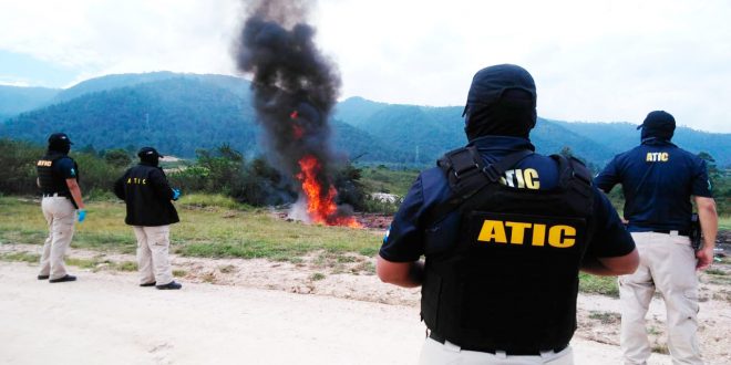 Incineran 100 kilos de cocaína incautados a narcoavioneta en Brus Laguna