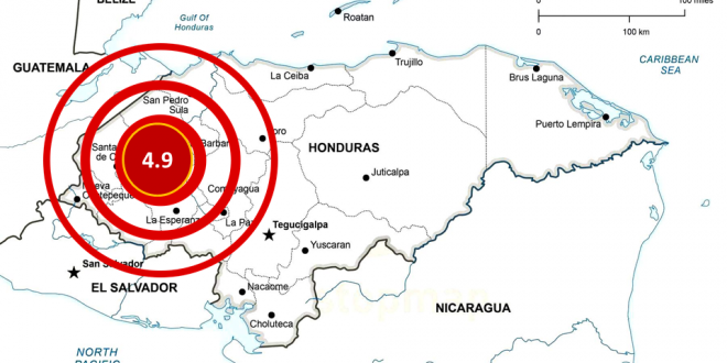 ALERTA: Temblor de magnitud 4.9 sacude el occidente de Honduras