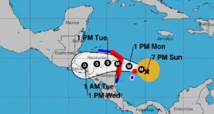 Iota es huracán categoría 2 y dejará fuertes lluvias sobre Honduras