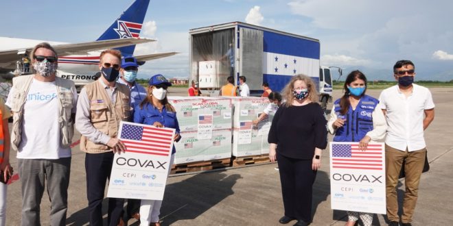 Gobierno de los Estados Unidos de América Dona a Honduras 1.5 millones de Dosis de Vacuna contra COVID-19