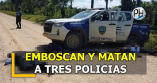 Acribillan a tres agentes policiales en el norte de Honduras