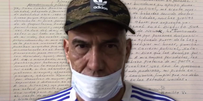 Juan Carlos “El Tigre” Bonilla escribe carta previo a su extradición