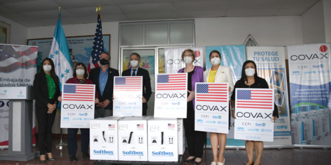 EEUU dona a Honduras 249,210 vacunas Pfizer contra Covid-19