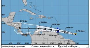 Depresión tropical podría convertir en tormenta tropical Bonnie y llegar a Honduras