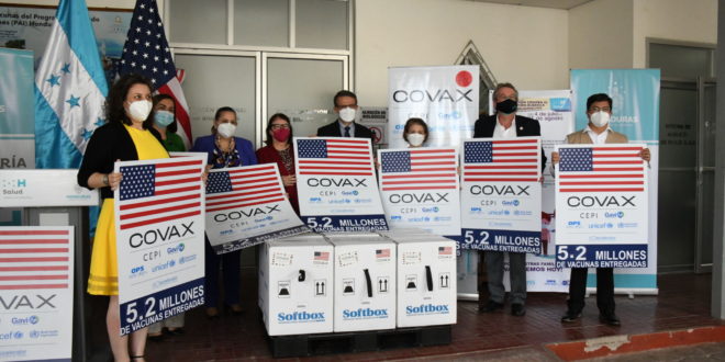 EEUU dona a Honduras vacunas Pfizer y viales de diluyente