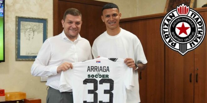 Kervin Arriaga es presentado como nuevo jugador del FK Partizán de Serbia